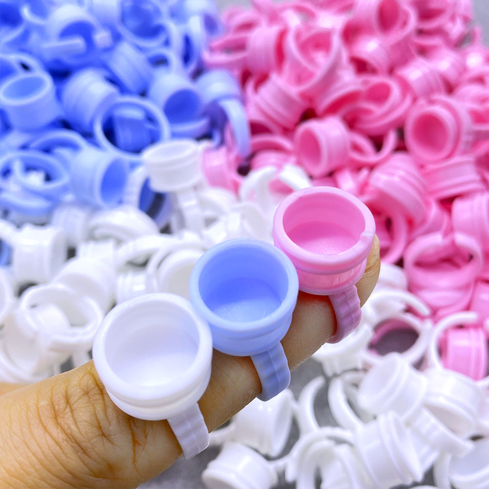 Eyelash Extension Last - 100Pcs Disposable Glue Ring Cup For