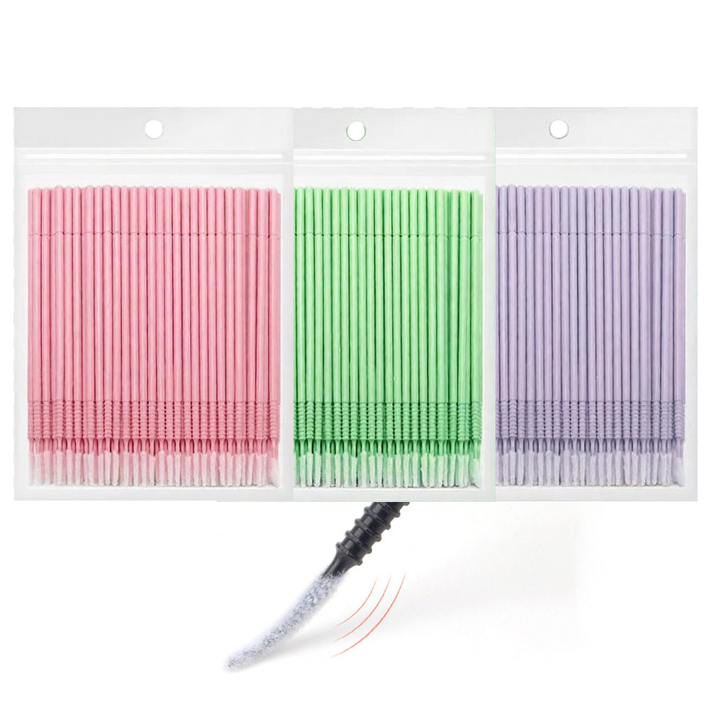 Eyelash Extension Last - 500pcs Eyelash Extension Cleaning Swabs Long/Short
