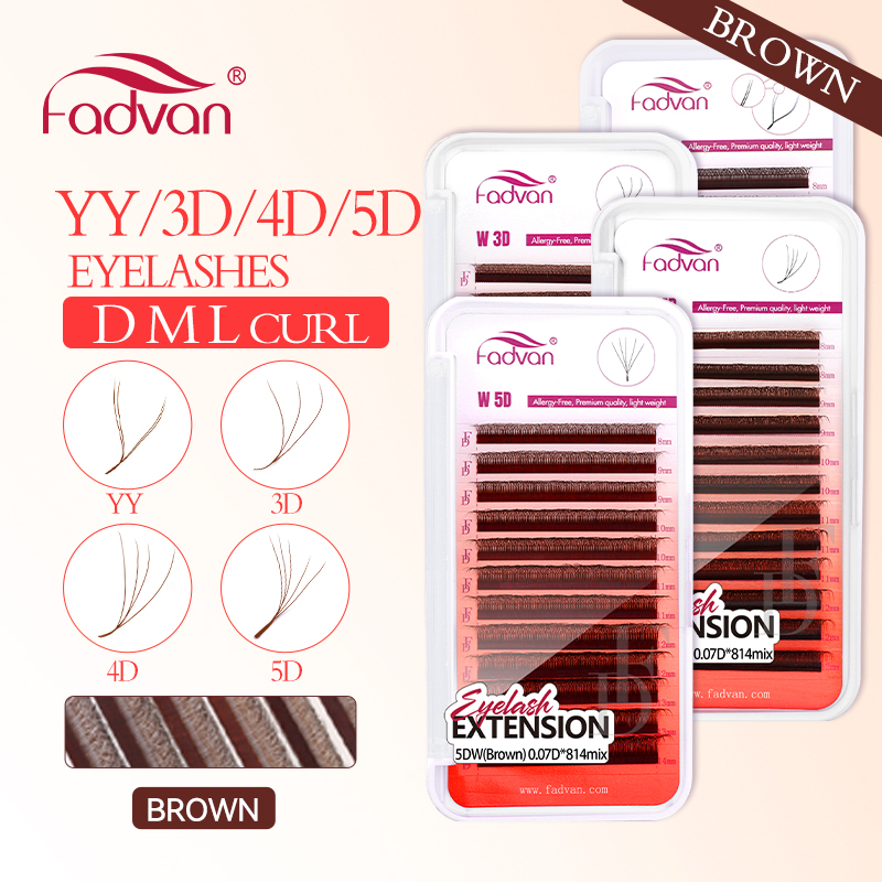 FADVAN Brown 4D/3D/5D lashes W - Eyelash Extension Yelix review and price