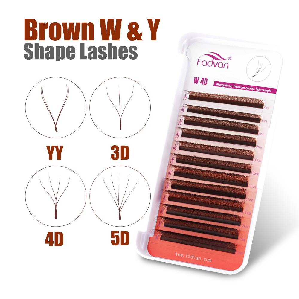 FADVAN Brown 4D/3D/5D lashes W - Eyelash Extension Yelix review and price